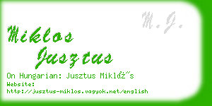 miklos jusztus business card